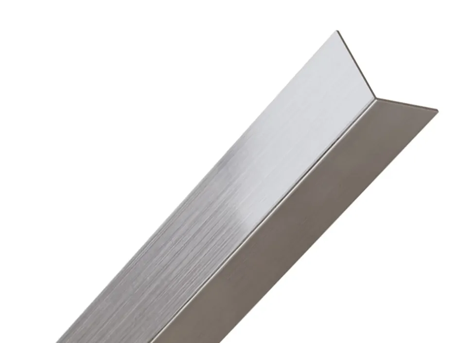 Profilé décoratif L Angle extérieur en acier inoxydable 30 mm x 30 mm x 2700 mm - argent satiné-Ilcom Sale