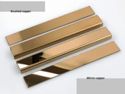 Ilcom Profilé décoratif Li Angle intérieur en acier inoxydable 30 mm x 30 mm x 2700 mm - cuivre satiné