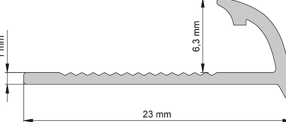 Profilé de carrelage intérieur rond PVC noir lisse L.2,5m x l.2,65 cm x ep.6mm-Diall