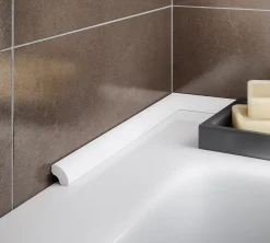 Profilé de carrelage intérieur PVC auto-adhésif arrondi blanc L.250 x l. 1.7 x Ep. 0,7 cm-Diall Best