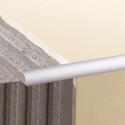 Profilé de carrelage intérieur rond aluminium argent anodisé mat L.2,5m x l.2,9 cm x ep.12,5mm-Diall Clearance