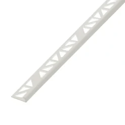 Profilé de carrelage intérieur droit PVC blanc lisse L.2,5m x l.2,28cm x ep.8mm-Diall Outlet