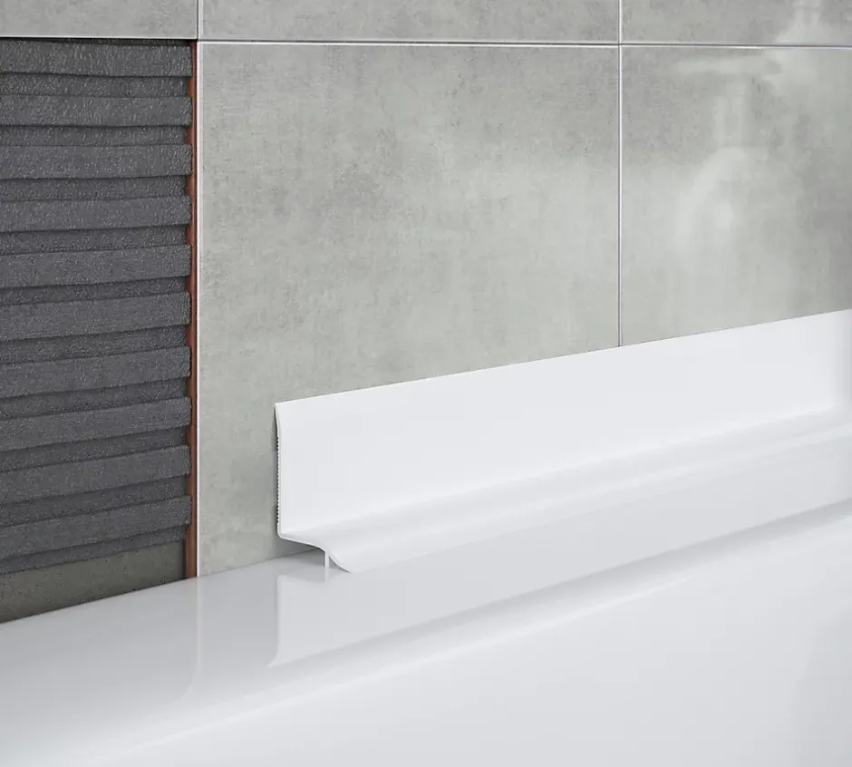 Profilé de carrelage intérieur PVC auto-adhésif courbé blanc L.250 x l. 1.94 x Ep. 0,1 cm-Diall Clearance