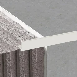 Profilé de carrelage intérieur angle droit alu 22 mm x 2.5 m, ép.0,1 cm gris taupé-Diall Discount