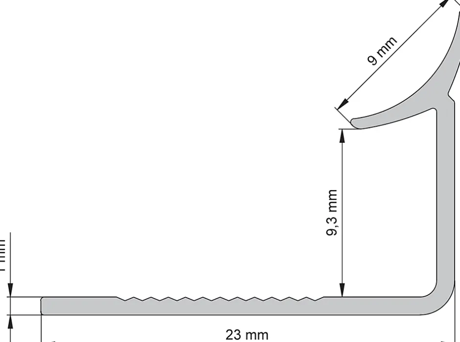 Profilé de carrelage intérieur rond PVC blanc lisse L.2,5m x l.3cm x ep.9mm-Diall Clearance