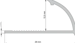 Profilé de carrelage intérieur rond PVC blanc lisse L.2,5m x l.3,1 cm x ep.12,5mm-Diall Hot