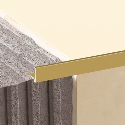 Diall Profilé de carrelage intérieur droit aluminium cuivre or L.2,5m x l.2,2cm x ep.8mm