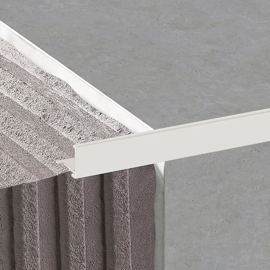 Diall Profilé de carrelage intérieur droit aluminium gris taupé L.2,5m x l.2,2cm x ep.8mm