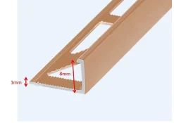 Diall Profilé de carrelage intérieur droit aluminium gris taupé L.2,5m x l.2,2cm x ep.8mm