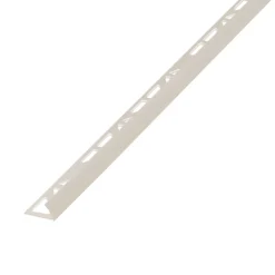 Profilé de carrelage intérieur rond PVC crème lisse L.2,5m x l.2,7 cm x ep.9mm-Diall Clearance