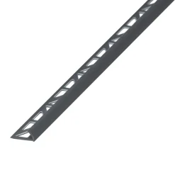 Diall Profilé de carrelage intérieur 1/4 rond PVC anthracite L.2,5m x l.2,7 cm x ep.9mm