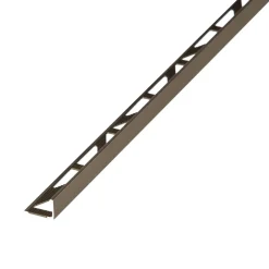 Diall Profilé de carrelage intérieur droit aluminium champagne brossé texturé L.2,5m x l.1,74cm x ep.20mm