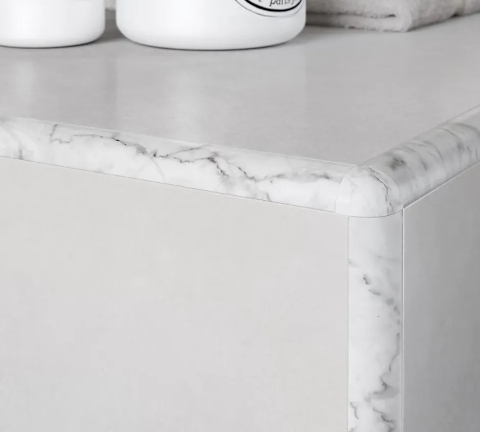 Diall Profilé de carrelage intérieur rond PVC blanc marbré lisse L.2,5m x l.2,7 cm x ep.9mm