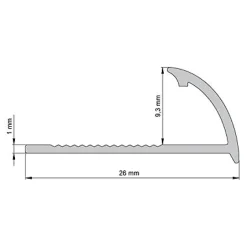 Diall Profilé de carrelage intérieur rond PVC blanc marbré lisse L.2,5m x l.2,7 cm x ep.9mm