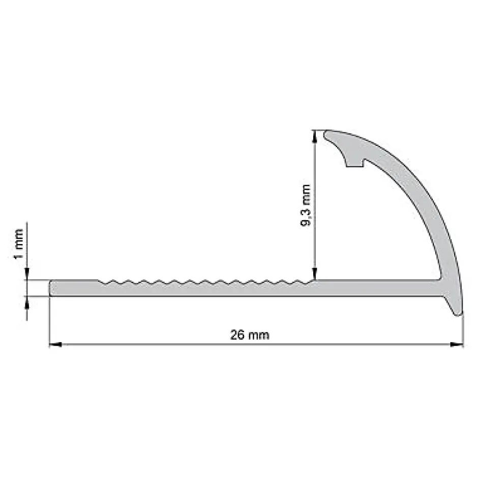 Diall Profilé de carrelage intérieur rond PVC blanc marbré lisse L.2,5m x l.2,7 cm x ep.9mm