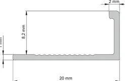 Profilé de carrelage intérieur droit aluminium champagne brossé texturé L.2,5m x l.1,74cm x ep.8mm-Diall Best