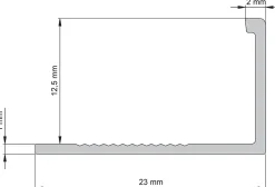 Profilé de carrelage intérieur droit aluminium brut chromé lisse L.2,5m x l.22cm x ep.12,5mm-Diall Discount