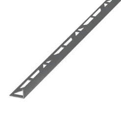 Profilé de carrelage intérieur angle droit alu 22 mm x 2.5 m gris foncé-Diall Discount