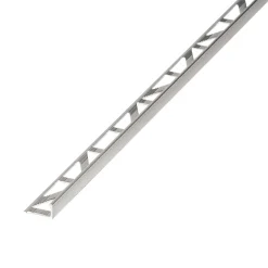Diall Profilé de carrelage intérieur droit aluminium effet chromé poli L.2,5m x l.2,2cm x ep.8mm