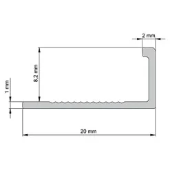 Diall Profilé de carrelage intérieur droit aluminium effet chromé poli L.2,5m x l.2,2cm x ep.8mm