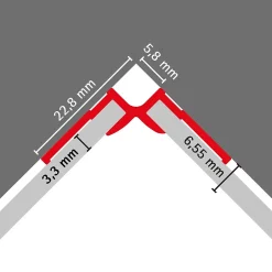 Profilé de finition + 1 profilé d'angle intérieur H.210 x l.1,7 cm, aluminium, or mat, decodesign vendu par 2-Schulte Discount