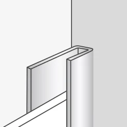 Profilé de finition alu pour dalles PVC Dumawall L. 260 x l.7 x H. 2 cm Ép 5 mm