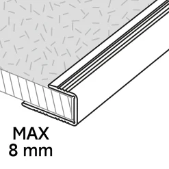 GoodHome Profilé de finition en U en aluminium pour sol , décor métal mat 8,5 x 930 mm