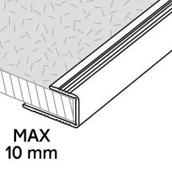 Profilé de finition en U en aluminium pour sol , décor métal mat 10,5 x 930 mm-GoodHome Discount