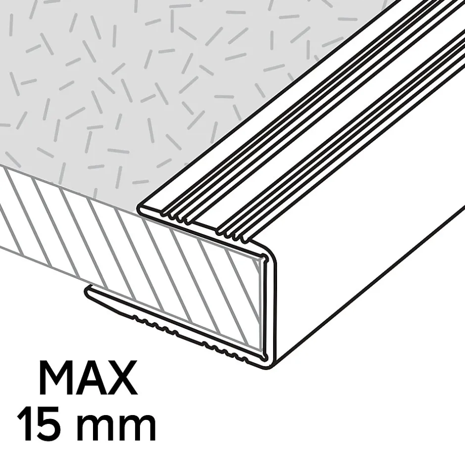 Profilé de finition en U en aluminium pour sol , décor métal mat 15,5 x 930 mm-GoodHome New