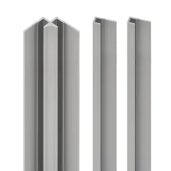 Profilé de fintion + 1 profilé d'angle intérieur H.255 x l.2,3 cm, aluminium, argent, Deco Design vendu par 2-Schulte New