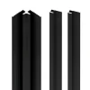 Schulte Profilé de fintion + 1 profilé d'angle intérieur H.255 x l.2,3 cm, aluminium, noir mat, Deco Design vendu par 2