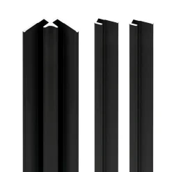 Schulte Profilé de fintion + 1 profilé d'angle intérieur H.255 x l.2,3 cm, aluminium, noir mat, Deco Design vendu par 2