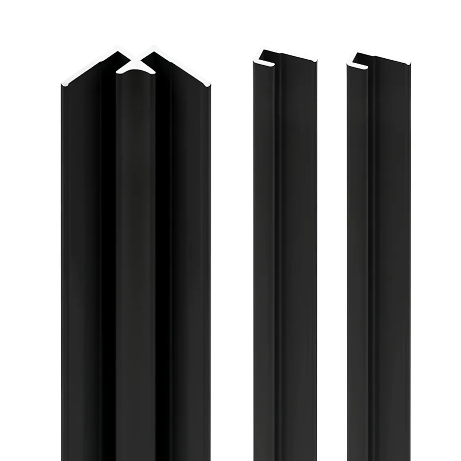 Schulte Profilé de fintion + 1 profilé d'angle intérieur H.255 x l.2,3 cm, aluminium, noir mat, Deco Design vendu par 2