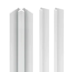 Schulte Profilé de fintion + 1 profilé d'angle intérieur H.255 x l.2,3 cm, aluminium, blanc brillant, Deco Design vendu par 2