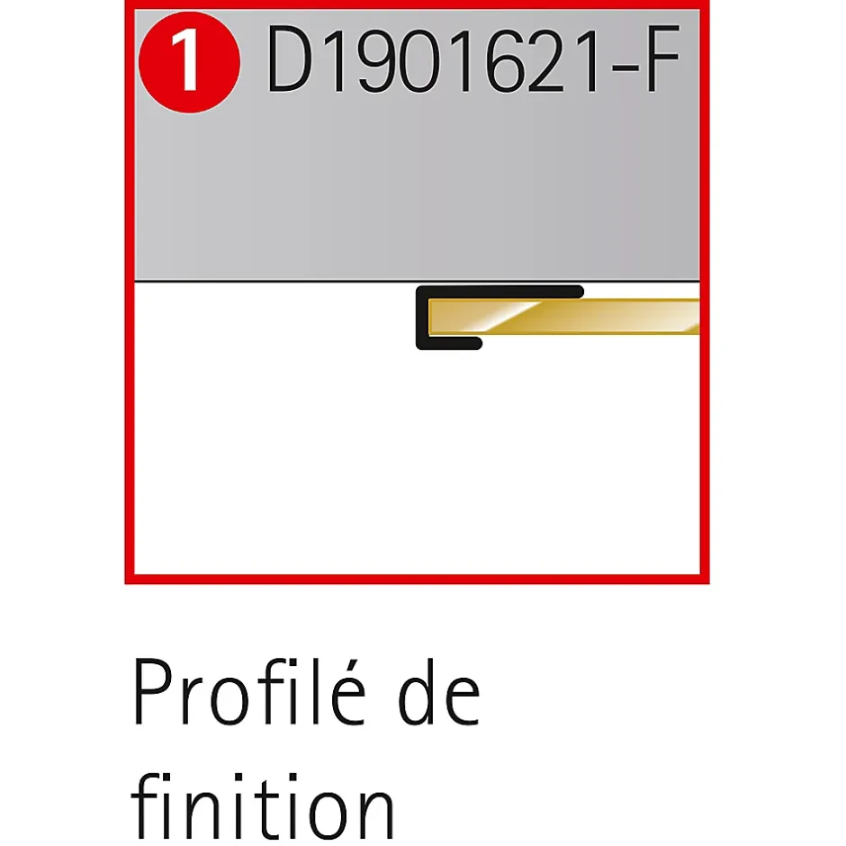 Schulte Profilé de fintion pour panneaux muraux DécoDesign, alu argenté