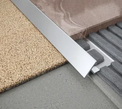 Diall Profilé de rattrapage extérieur droit aluminium brut argent lisse 32mmx100cm