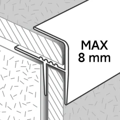 Profilé de rénovation de marche en aluminium décor métal mat 16 x 25 x 900 mm.-GoodHome