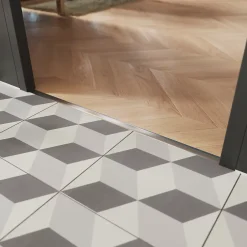 Profilé de transition intérieur droit aluminium effet chromé poli L.2,5m x l.2,6cm x ep.11mm-Diall New