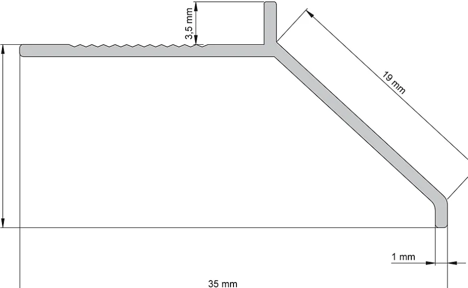 Profilé goutte d'eau extérieur biseauté aluminium brut argent lisse 35mmx250cm-Diall Sale