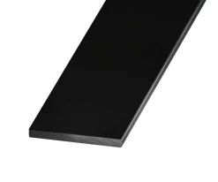 Profilé plat aluminium laqué noir 20 x 2 mm, L. 2,5 m-CQFD Outlet
