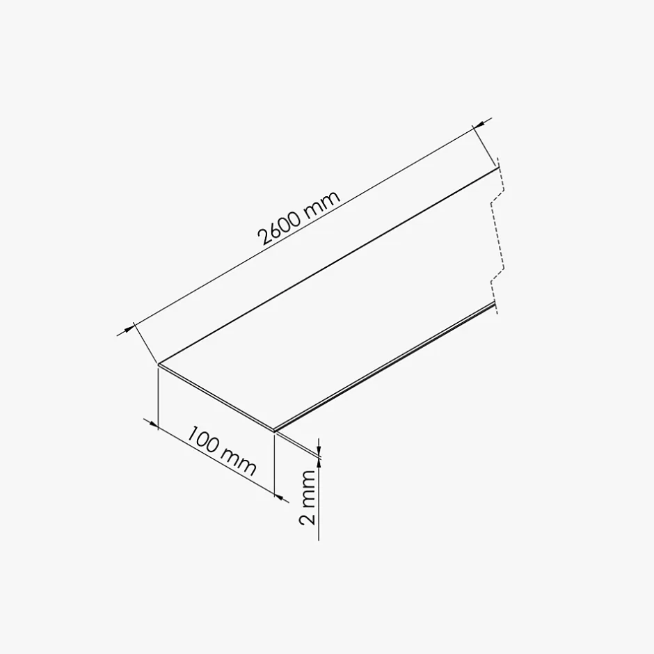 Tecnoprofils Profil Plat PVC 100 mm - Longueur 2.60 m - Lot de 5