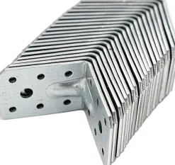 Équerre de charpente KPL 12/20, acier galvanisé à chaud, 50 x 50 x 35 x 2 mm, lot de 20-Domax New