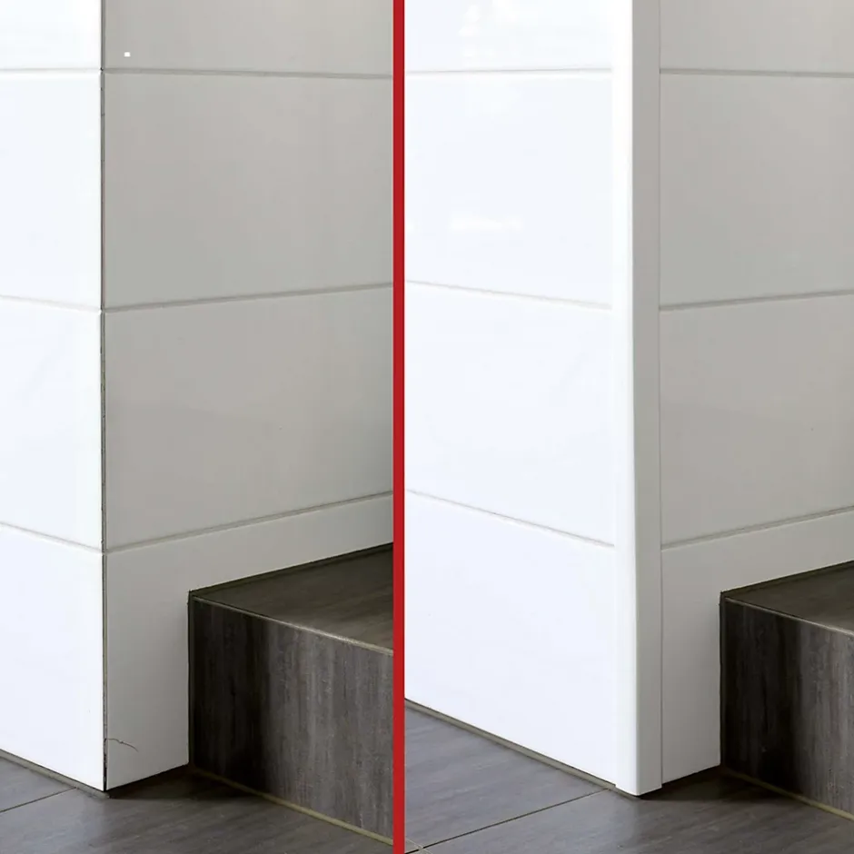 Quest Cornière PVC 20x10 mm de protection et de décoration, baguette d'angle de finition, profilé L, KT, rigide, blanc, 100 cm