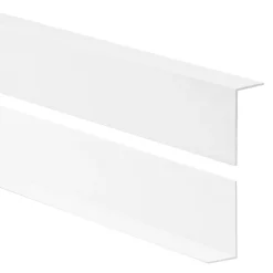 Cornière PVC 20x10 mm de protection et de décoration, baguette d'angle de finition, profilé L, KT, rigide, blanc, 200 cm-Quest Sale