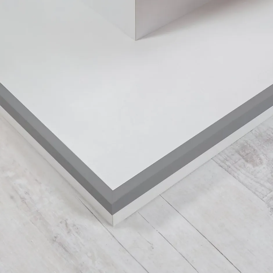 Quest Cornière PVC 40x40 mm de protection et de décoration, baguette d'angle de finition, profilé L, KT, rigide, gris, 100 cm