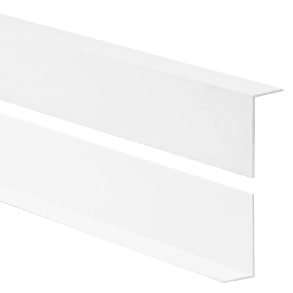 Cornière PVC 30x30 mm de protection et de décoration, baguette d'angle de finition, profilé L, KT, rigide, blanc, 100 cm-Quest New