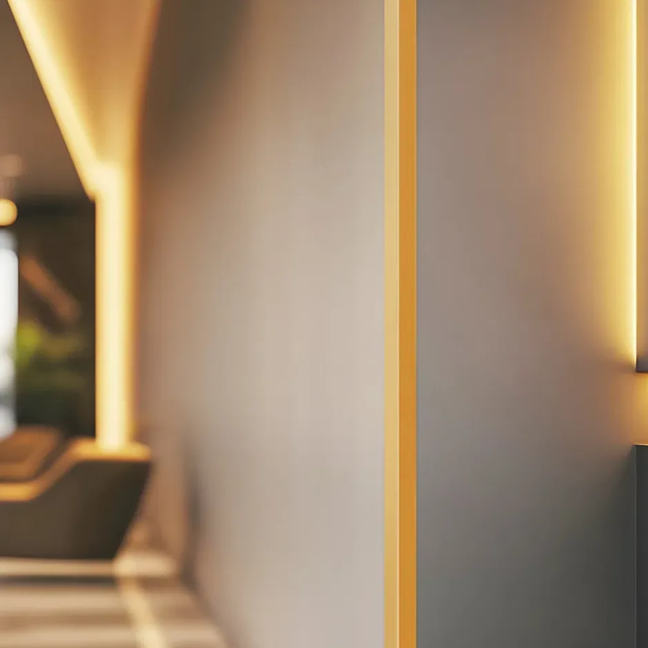 Quest Cornière PVC 35x35 mm de protection et de décoration, baguette d'angle de finition, profilé L, KT, rigide, l'or, 100 cm