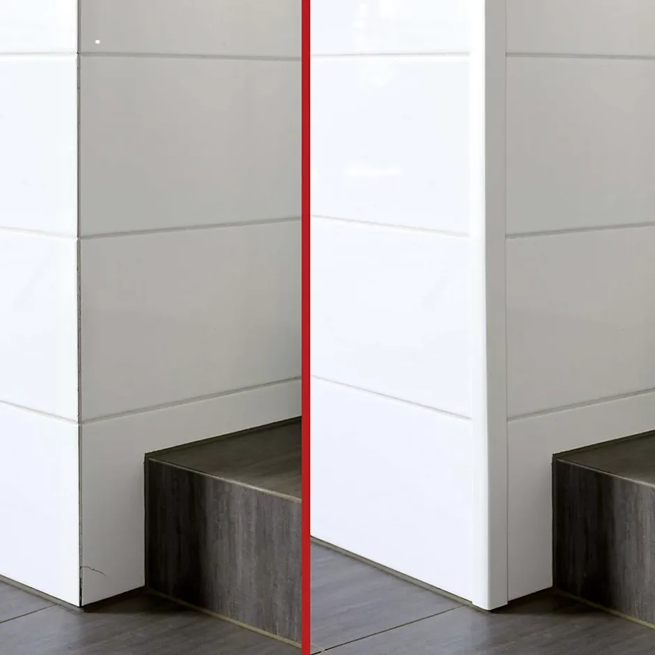 Cornière PVC 40x40 mm de protection et de décoration, baguette d'angle de finition, profilé L, KT, rigide, blanc, 150 cm-Quest Outlet