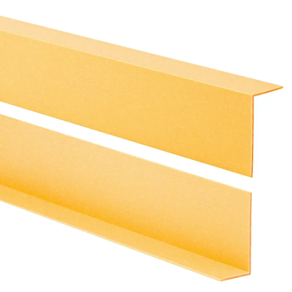 Quest Cornière PVC 50x50 mm de protection et de décoration, baguette d'angle de finition, profilé L, KT, rigide, l'or, 200 cm