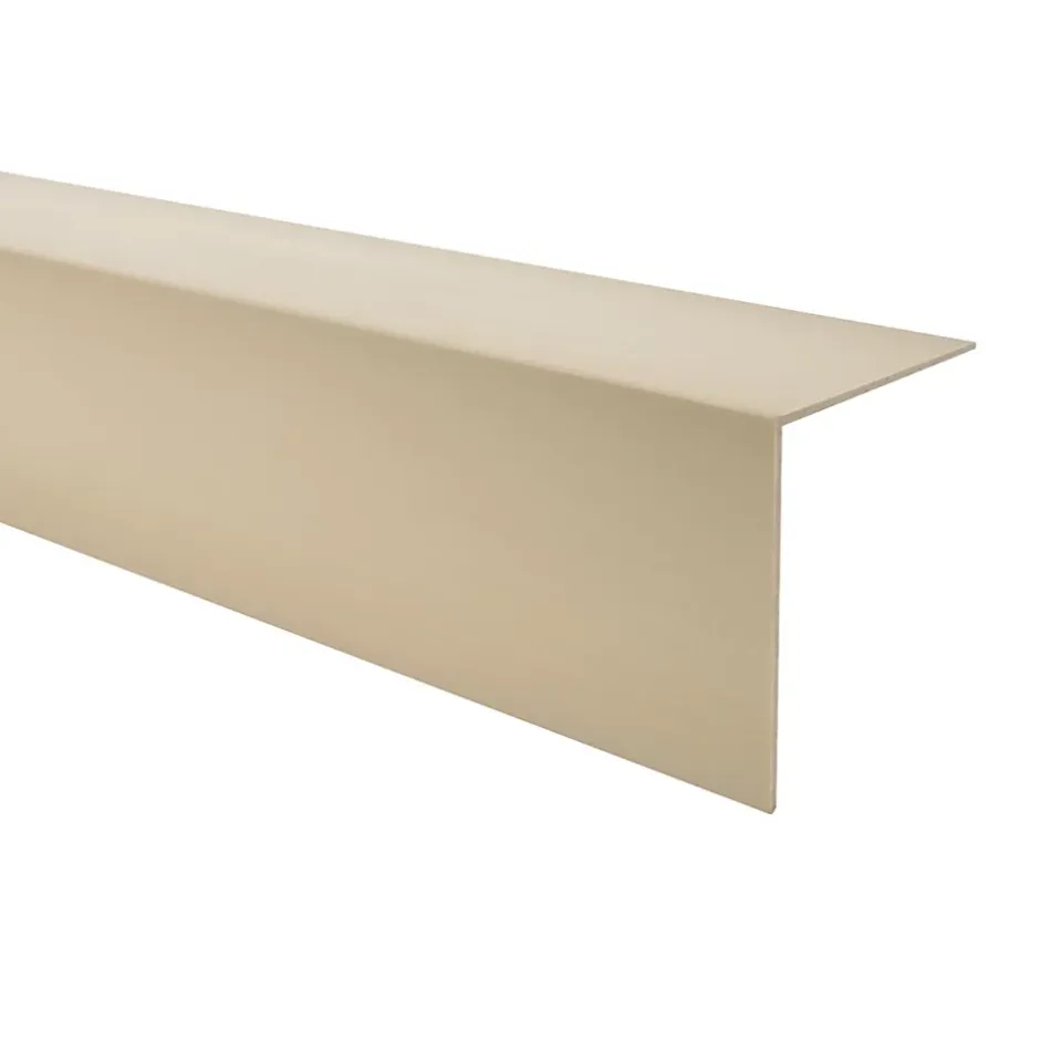 Cornière PVC 30x30 mm de protection et de décoration, baguette d'angle de finition, profilé L, KT, rigide, beige, 150 cm-Quest Best